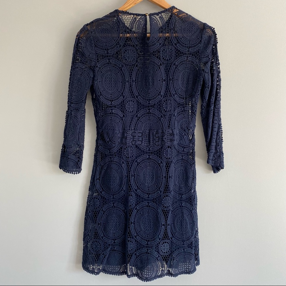 BA&SH Navy Crocheted Dress - Picture 1 of 5